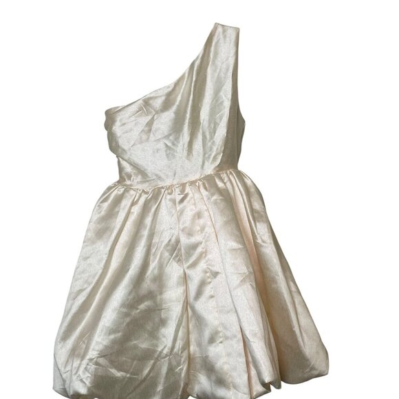 Aureta Kayla One Shoulder Bubble Hem Mini Dress XS NWT - Picture 3 of 5